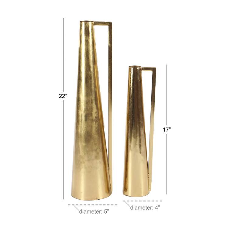 Image 7 Corinth 22" High Polished Gold Decorative Vases Set of 2 more views