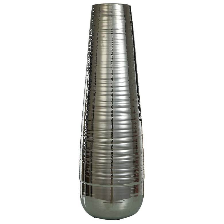 Image 1 Corinth Large Chrome Ceramic Vase