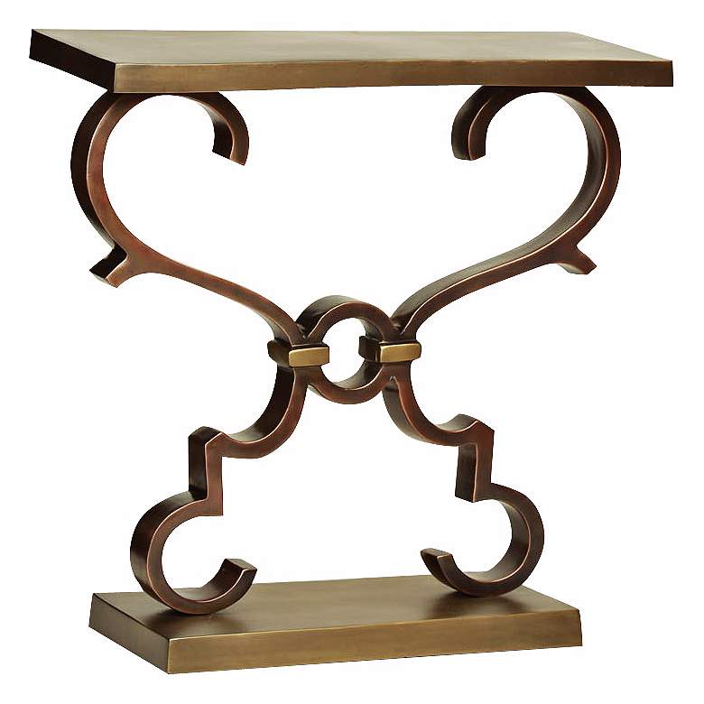 Image 1 Corinth Scrolling Cast Aluminum Bronze Accent Table
