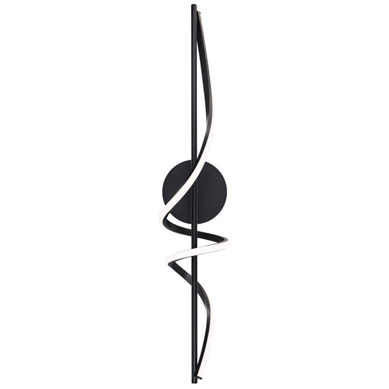 Image 1 Corkscrew 6.38"H x 33.88"W 1-Light Bath Vanity & Wall Light in Black