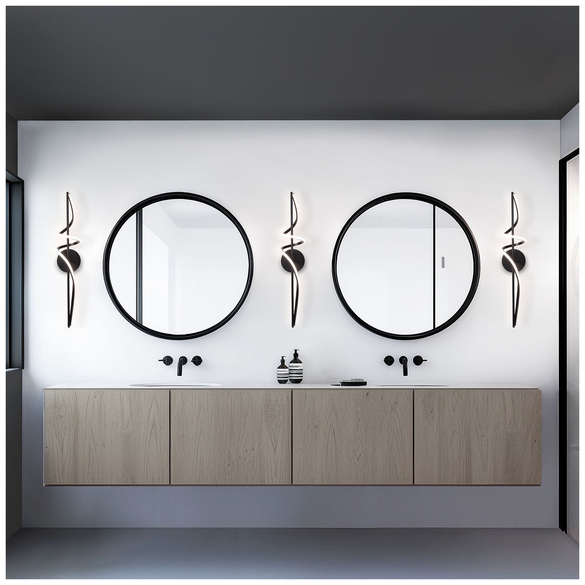Image 4 Corkscrew 6.38"H x 33.88"W 1-Light Bath Vanity & Wall Light i more views