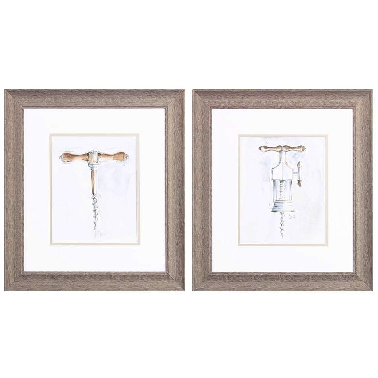 Image 1 Corkscrew Variety B 16"W x 18"H Framed Art Set of 2