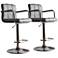 Corlisse Gray Faux Leather Adjustable Bar Stools Set of 2
