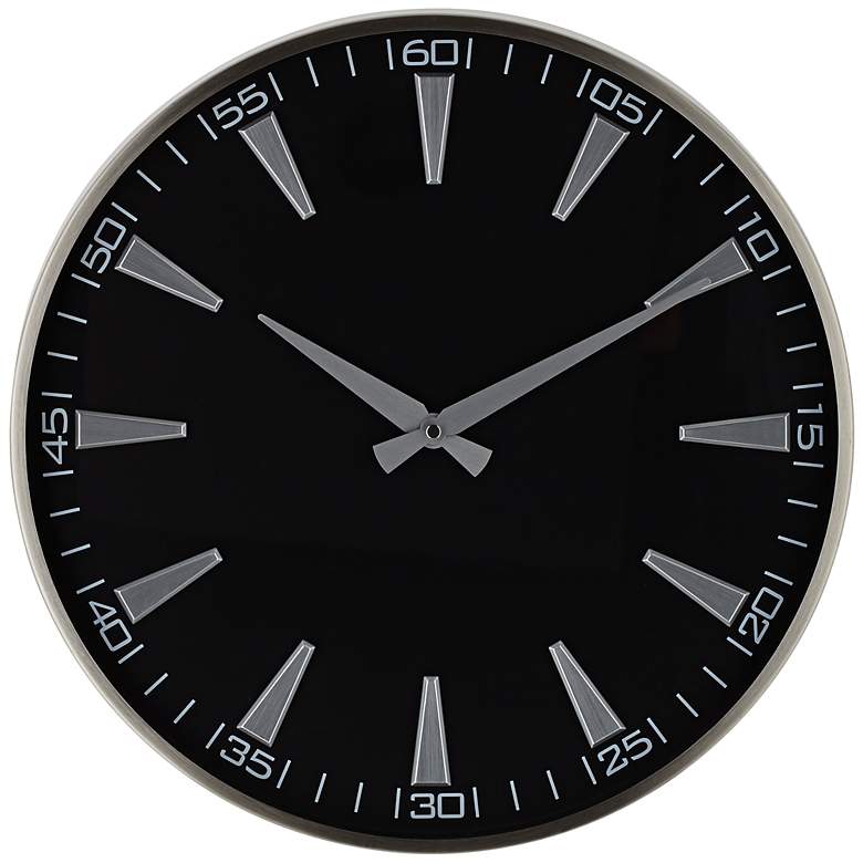 Image 1 Cormack 16 inch Round Black Metal Wall Clock