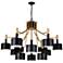 Corna 12 Light Down Chandelier With Matte Black & Satin Gold Finish