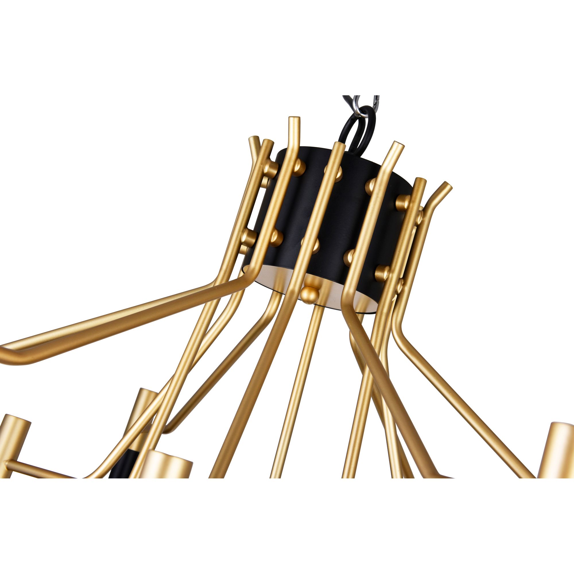 Image 3 Corna 12 Light Down Chandelier With Matte Black & Satin Gold Finish more views