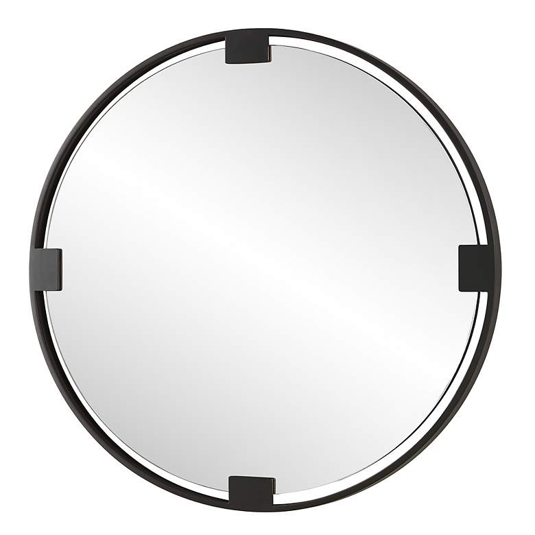 Image 5 Cornelia Dark Bronze 42 1/2" Round Oversized Wall Mirror more views