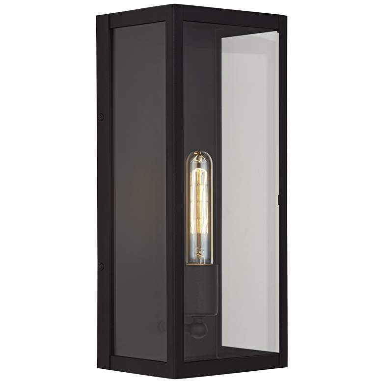 Image 4 Cornell 14 1/4 inch High Sand Black Box Outdoor Wall Light Set of 2 more views