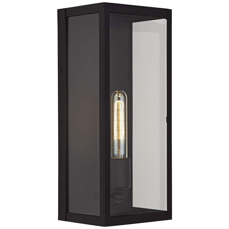 Image 4 Cornell 14 1/4" High Sand Black Box Outdoor Wall Light Set of 2 more views
