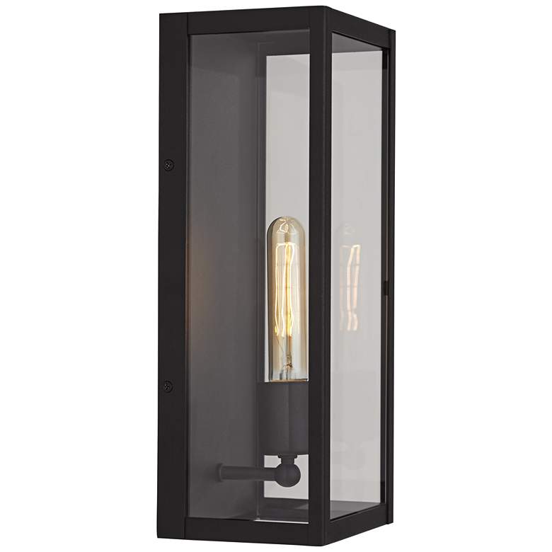 Image 6 Cornell 14 1/4 inch High Sand Black Box Outdoor Wall Light Set of 2 more views