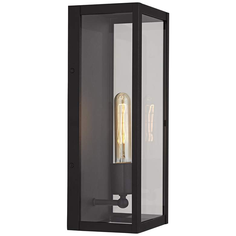 Image 6 Cornell 14 1/4" High Sand Black Box Outdoor Wall Light Set of 2 more views