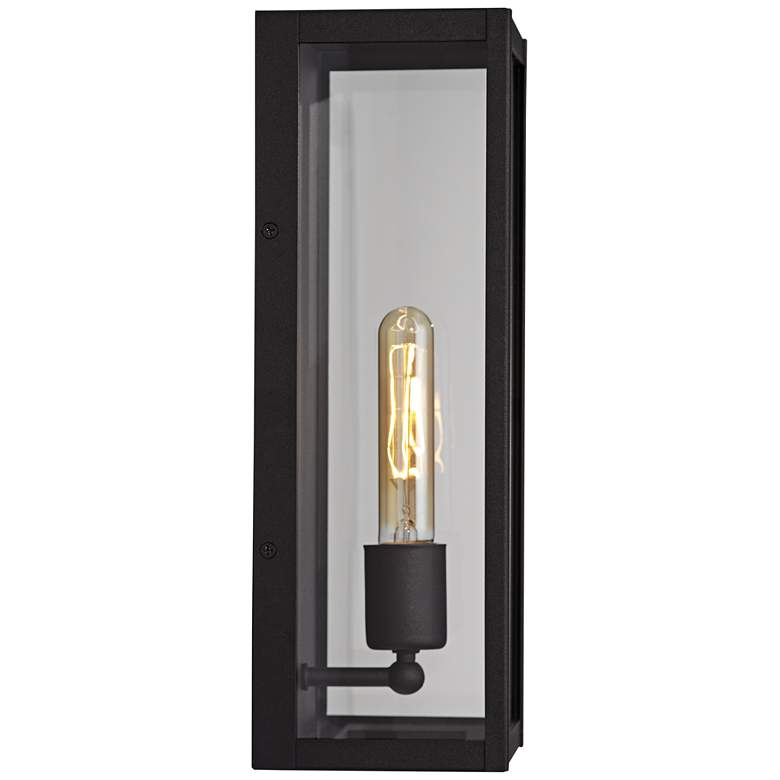 Image 7 Cornell 14 1/4" High Sand Black Box Outdoor Wall Light Set of 2 more views