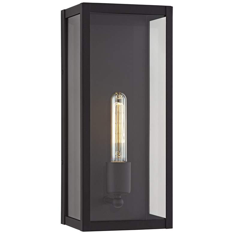 Image 2 Cornell 14 1/4 inch High Sand Black Box Outdoor Wall Light