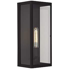 Image4 of Cornell 14 1/4" High Sand Black Box Outdoor Wall Light more views