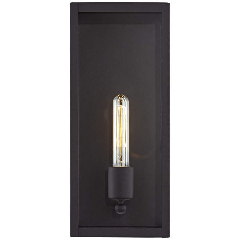 Image 5 Cornell 14 1/4" High Sand Black Box Outdoor Wall Light more views