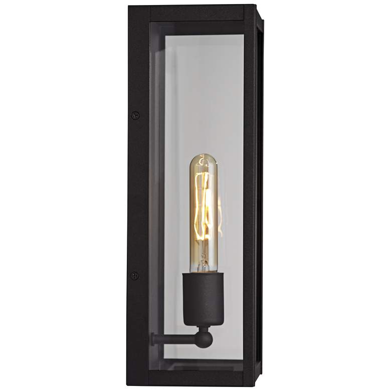 Image 7 Cornell 14 1/4" High Sand Black Box Outdoor Wall Light more views