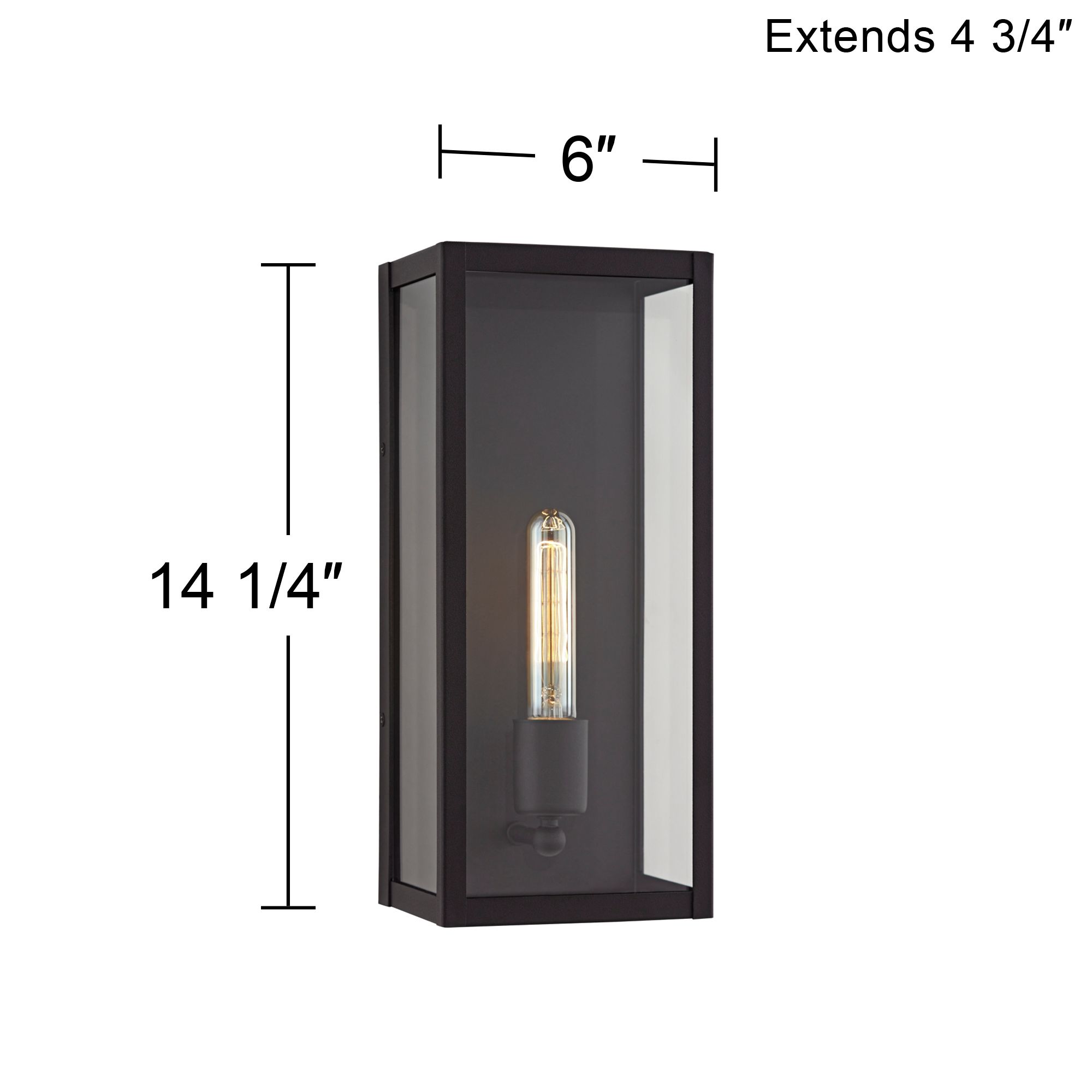 Cornell 14 1/4"H Sand Black Modern Industrial Box Outdoor Wall Light