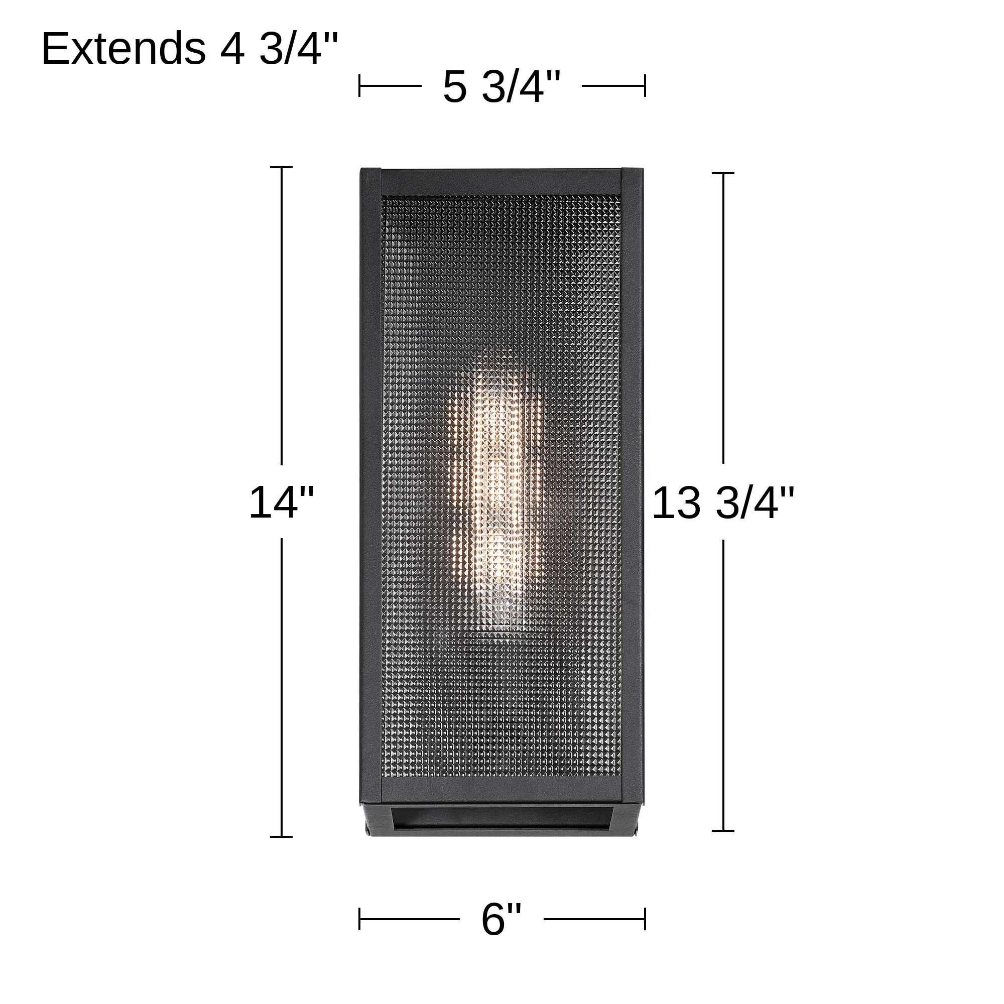 Cornell 14" High Sand Black Modern Industrial Box Outdoor Wall Light