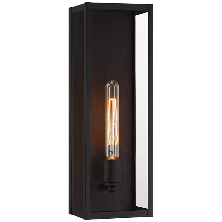 Image 1 Cornell 18 inch High Sand Black Box Outdoor Wall Light