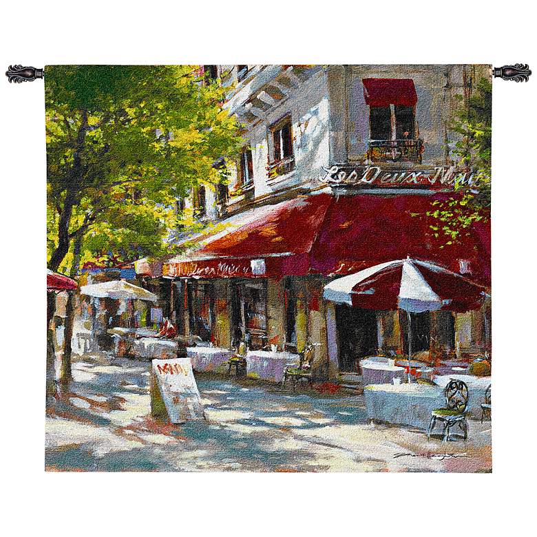 Image 1 Corner Cafe II 53 inch Square Wall Tapestry
