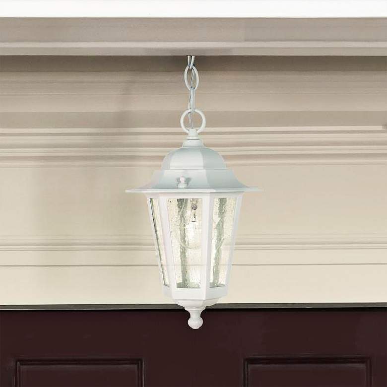 Image 2 Cornerstone; 1 Light; 13 in.; Hanging Lantern with Clear Seed Glass