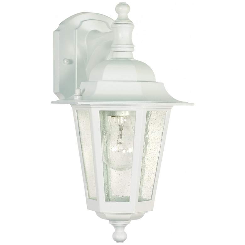 Image 1 Cornerstone 1 Light - 13 in. Wall Lantern - Arm Down with Clear Seed Glass