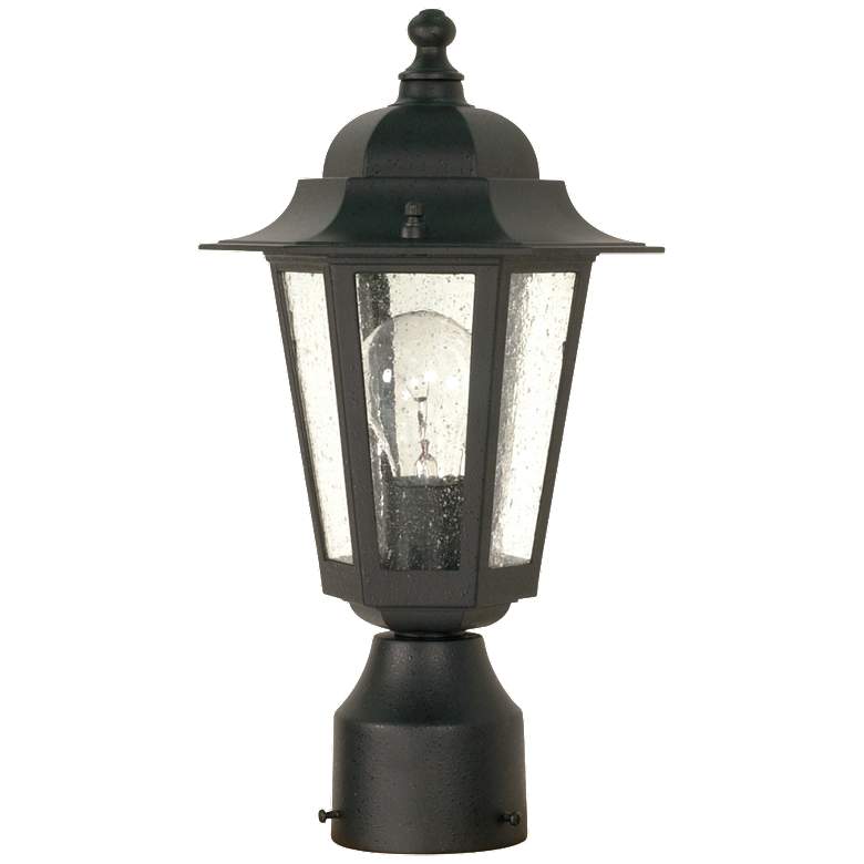 Image 1 Cornerstone; 1 Light; 14 in.; Post Lantern with Clear Seed Glass