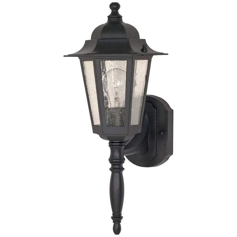 Image 1 Cornerstone; 1 Light; 18 in.; Wall Lantern with Clear Seed Glass