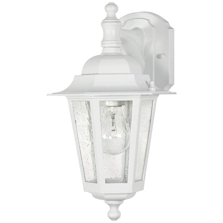 Image 1 Cornerstone 13"H White and Seeded Glass Outdoor Wall Light