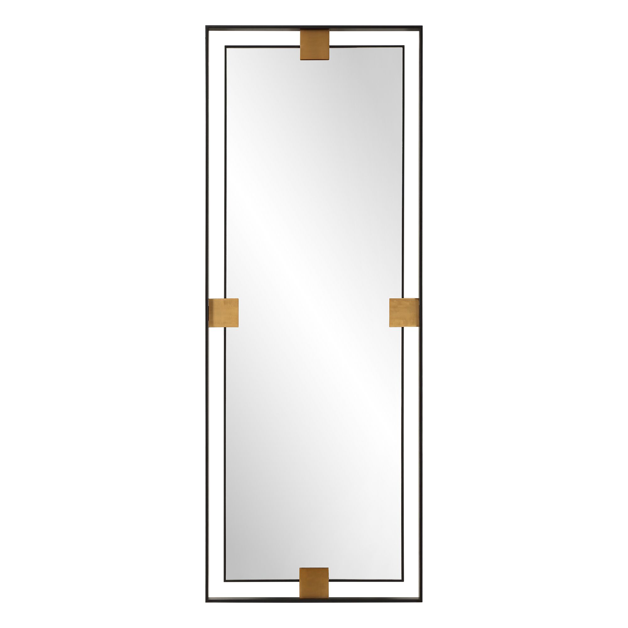 Image 3 Cornerstone Brushed Brass 29" x 77" Rectangular Wall Mirror