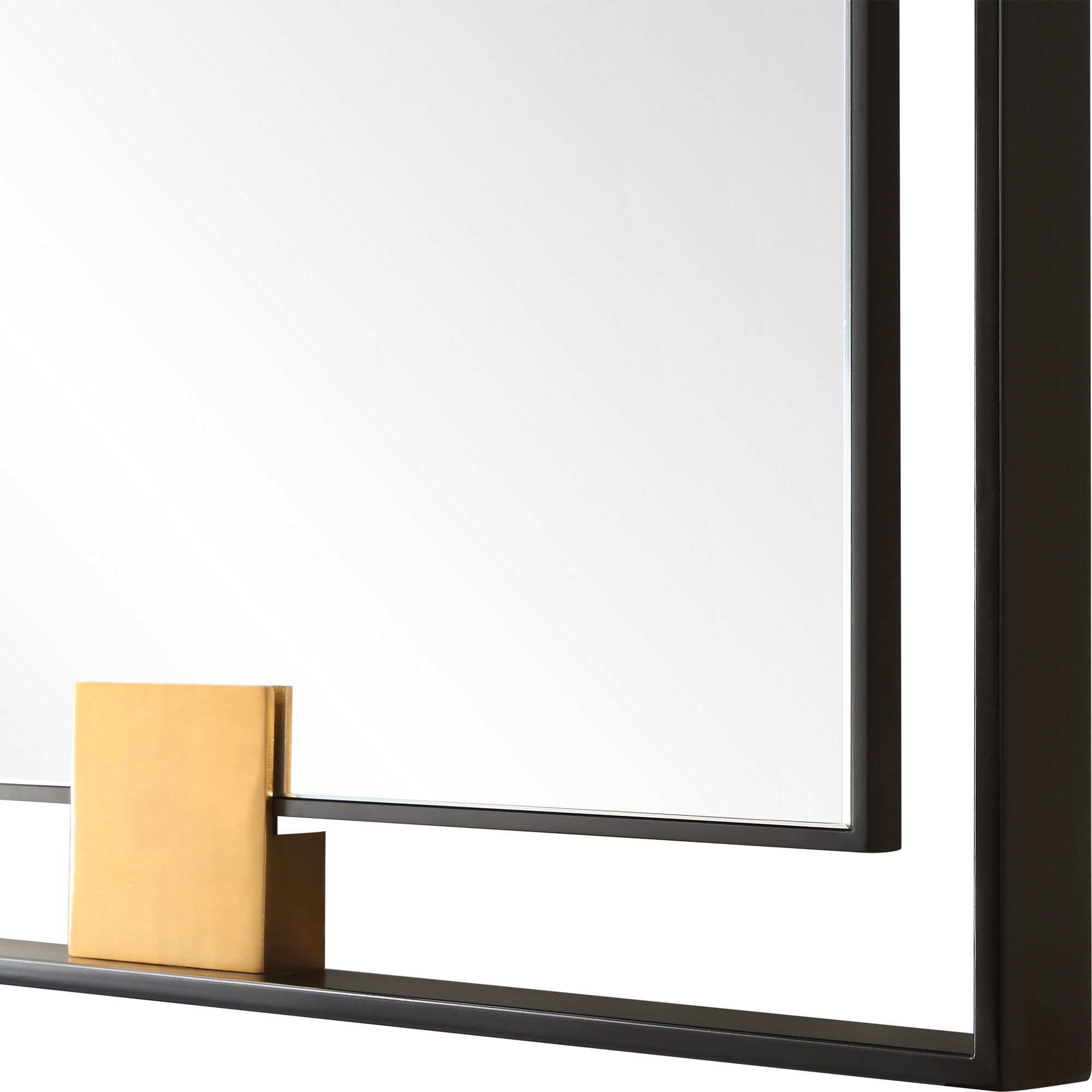 Image 6 Cornerstone Brushed Brass 29" x 77" Rectangular Wall Mirror more views