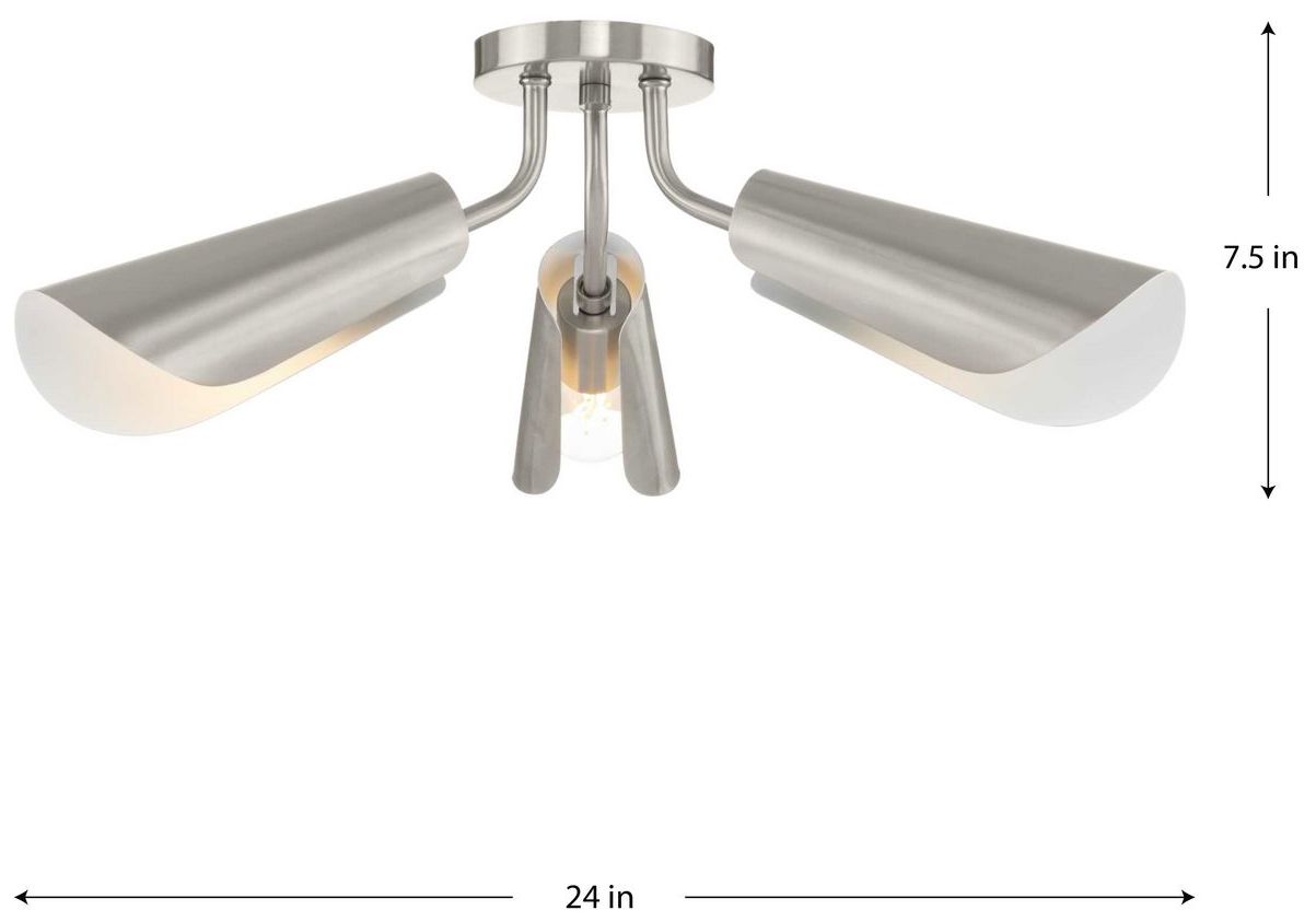 Image 4 Cornett Collection 24.12 in. Three-Light Flush Mount Light more views