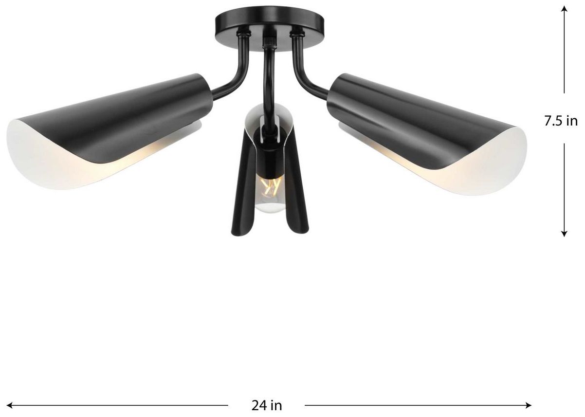 Image 4 Cornett Collection 24.12 in. Three-Light Flush Mount Light more views