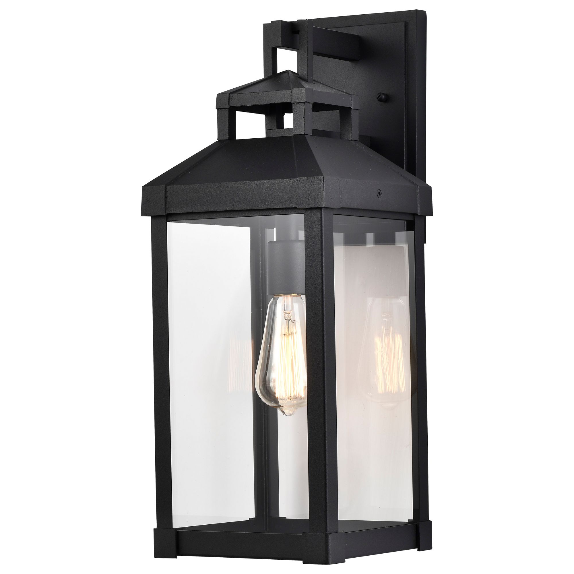 Image 2 Corning; 1 Light Large Wall Lantern; Matte Black with Clear Glass more views