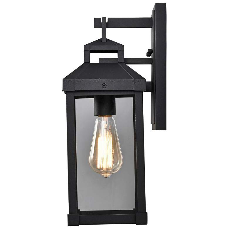 Image 4 Corning; 1 Light Medium Wall Lantern; Matte Black with Clear Glass more views
