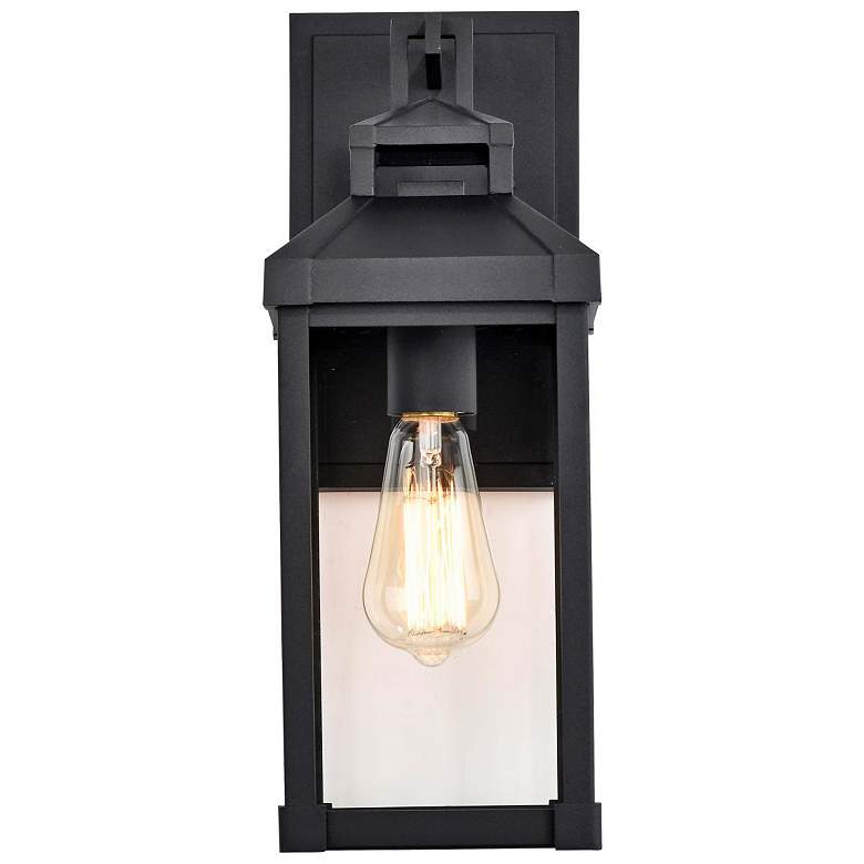 Image 5 Corning; 1 Light Medium Wall Lantern; Matte Black with Clear Glass more views