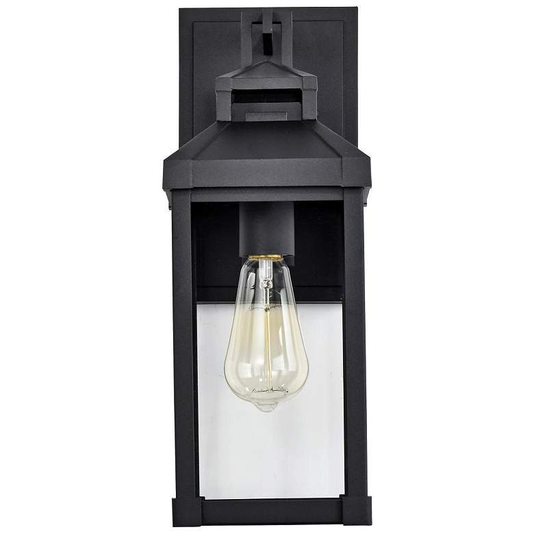 Image 6 Corning; 1 Light Medium Wall Lantern; Matte Black with Clear Glass more views