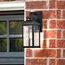 1_Corning 15 1/2" High Matte Black Outdoor Wall Light