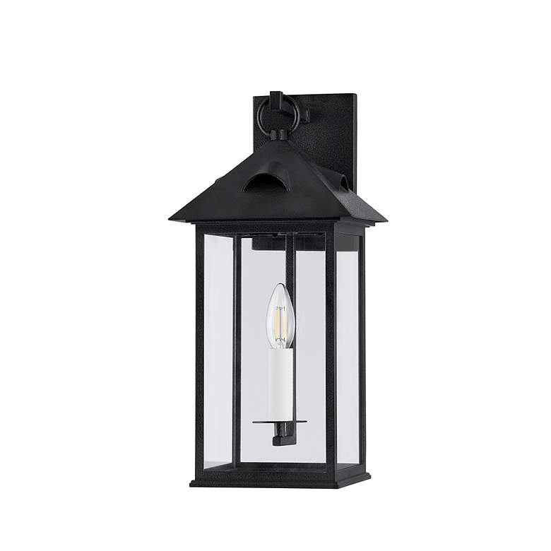 Image 1 Corning 17 1/2" High Forged Iron Outdoor Lantern Wall Light