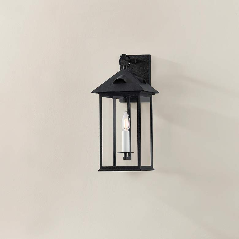 Image 2 Corning 17 1/2" High Forged Iron Outdoor Lantern Wall Light more views
