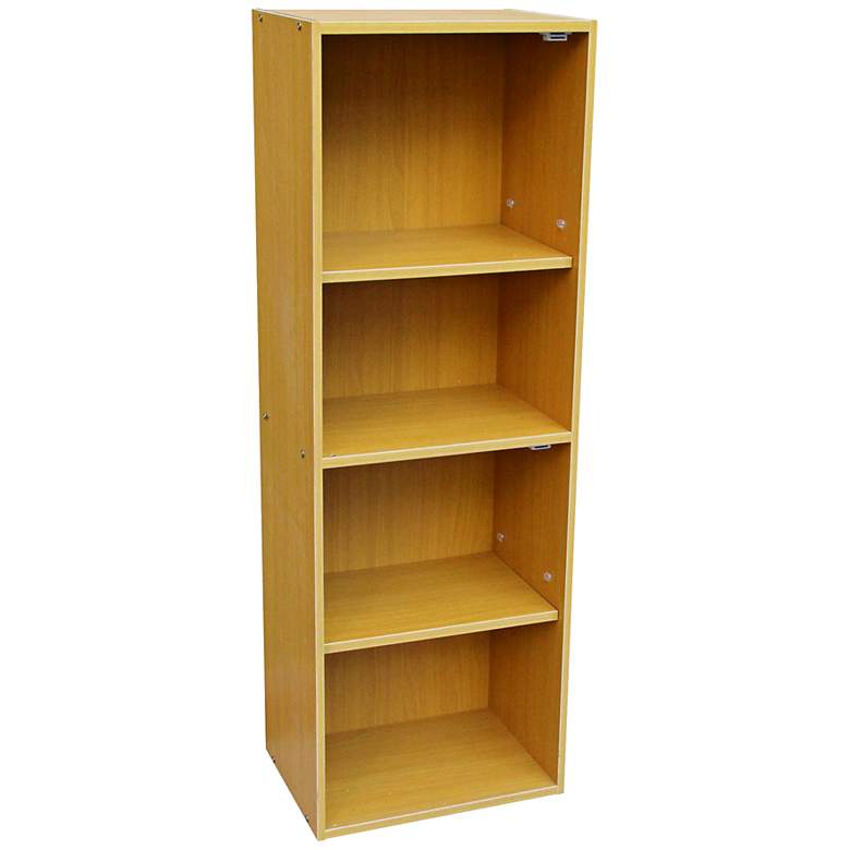 Image 1 Cornutt Adjustable 4-Shelf Natural Oak Bookshelf