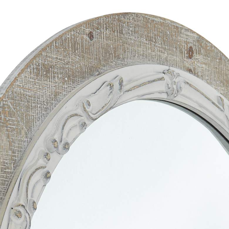 Image 3 Cornwall Gray and White-Washed 32 3/4" Round Wall Mirror more views
