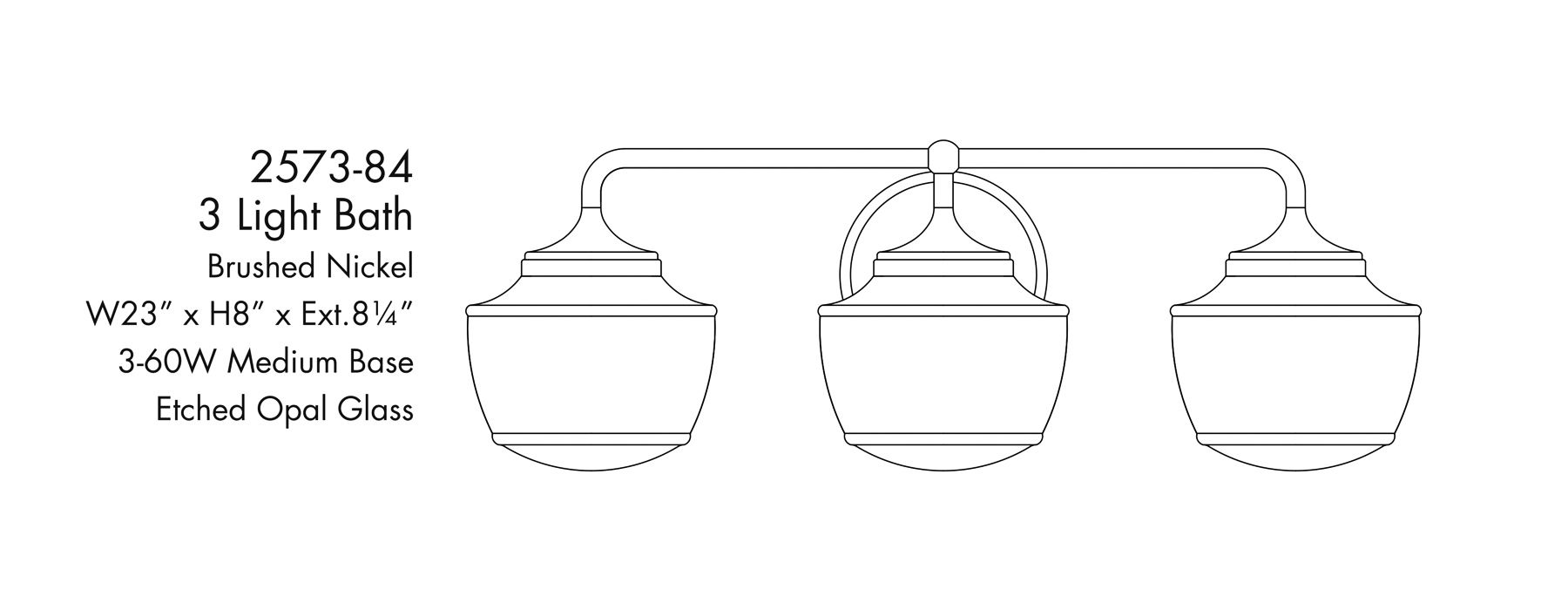 Cornwell 23" Wide Brushed Nickel 3-Light Vanity Bath Light