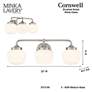 Cornwell 23" Wide Brushed Nickel 3-Light Vanity Bath Light