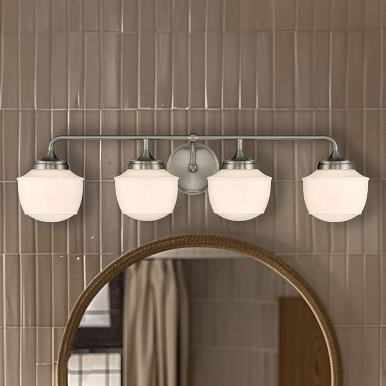 Image 1 Cornwell 32" Wide Brushed Nickel 4-Light Vanity Bath Light