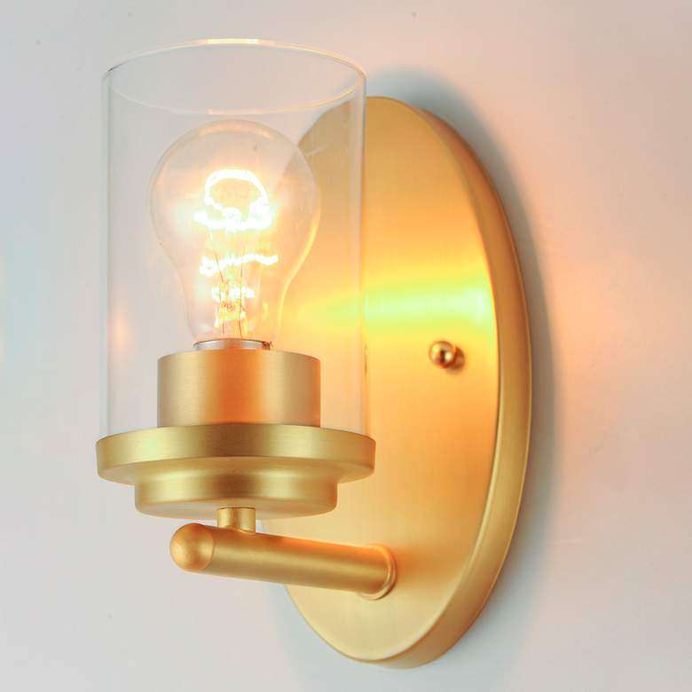 Image 5 Corona 1-Light Wall Sconce - Satin Brass more views