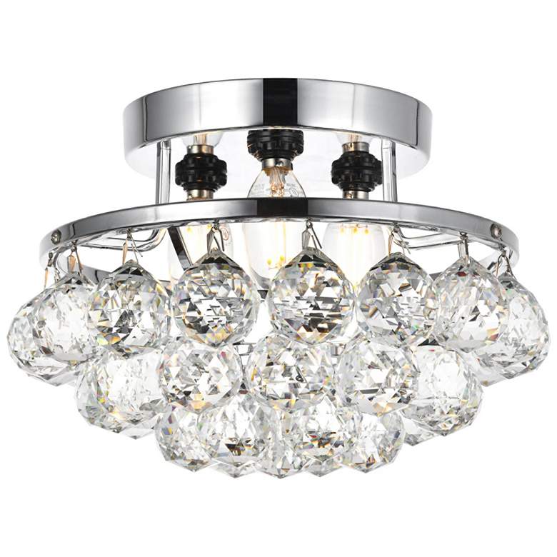 Image 2 Corona 10 inch Wide Chrome and Clear Crystal Ceiling Light
