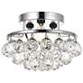 Corona 10" Wide Chrome and Clear Crystal Ceiling Light