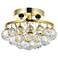 Corona 10" Wide Gold and Crystal 3-Light Ceiling Light