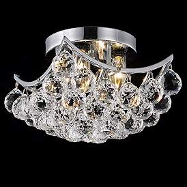 Image1 of Corona 10" Wide Modern Luxe Silver Chrome and Crystal Ceiling Light